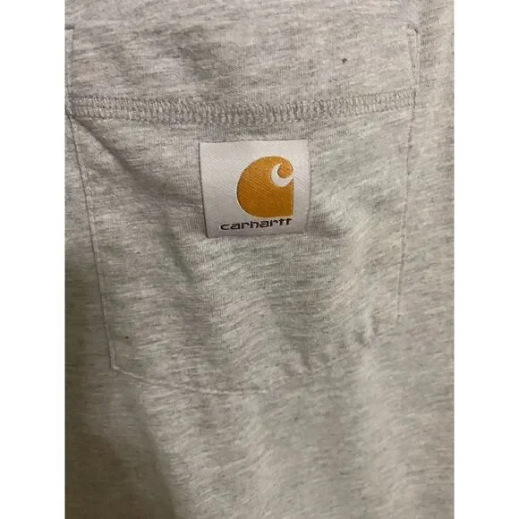 Carhartt Classic Gray Cotton T-Shirt with Chest Pocket‎ Casual Workwear XL - Picture 2 of 4